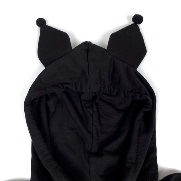 HOT TOPIC Hello Kitty Kuromi 3D Ears Oversized Fleece Hoodie Kawaii Small Black - Picture 4 of 9